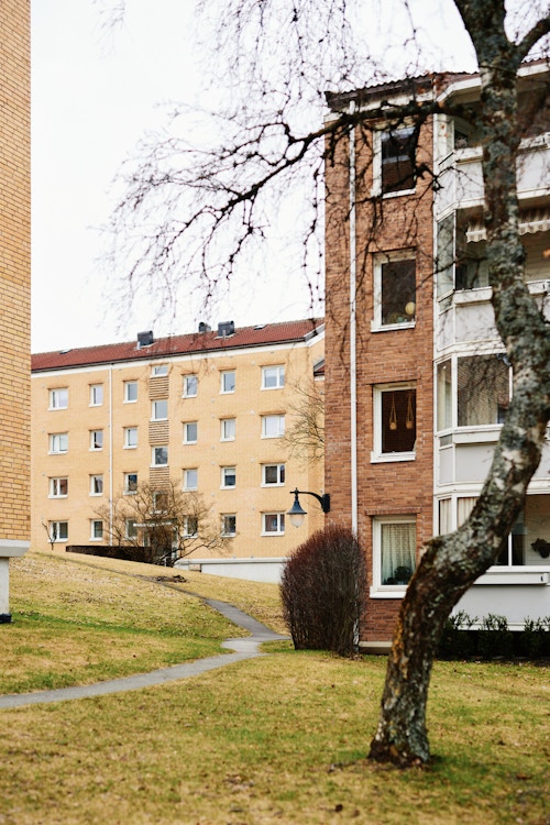Foto av blokkene i Etterstad Vest borettslag.